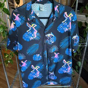 Dutch Bros Tropical Flamingo Button-Up